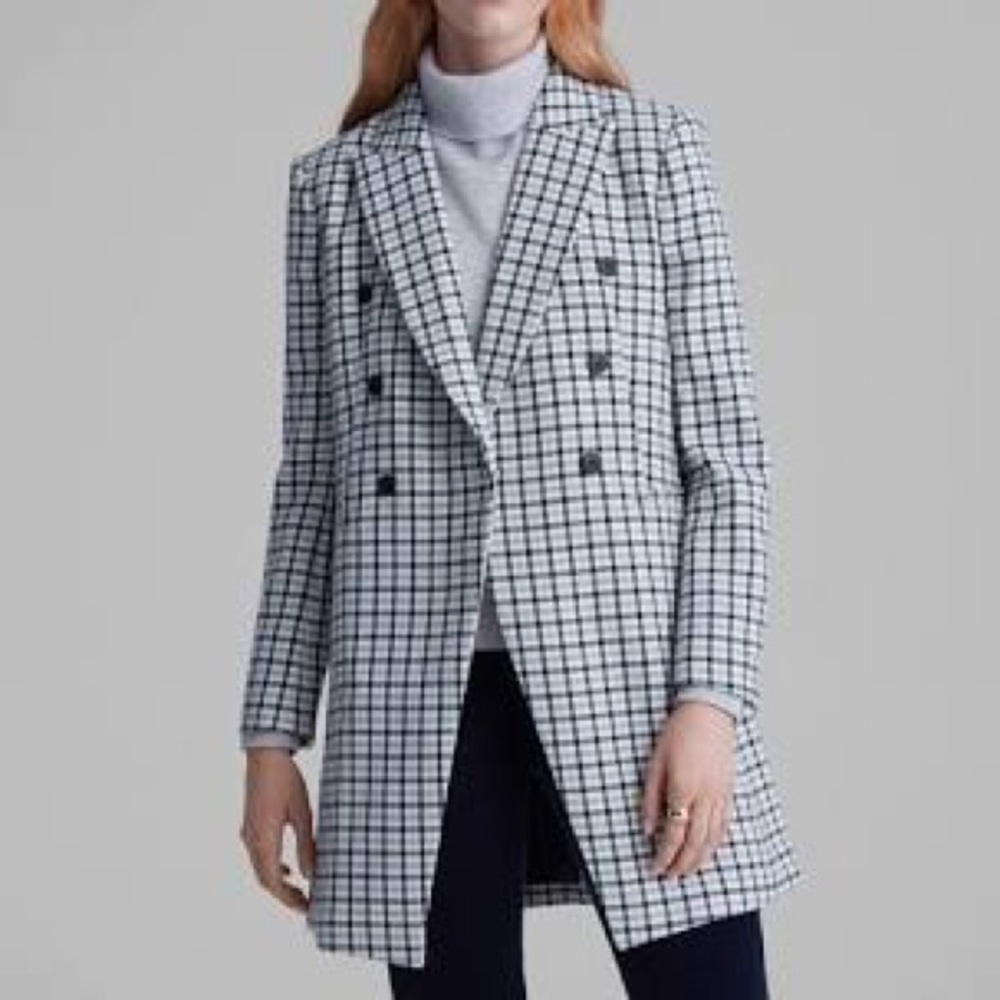 Club Monaco Heleni plaid coat.